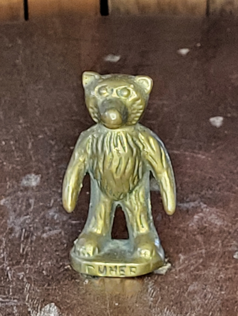 Brass Teddy Bear Figurine - Antique Style